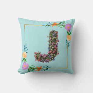 Blumenalphabet Buchstabe J Kissen