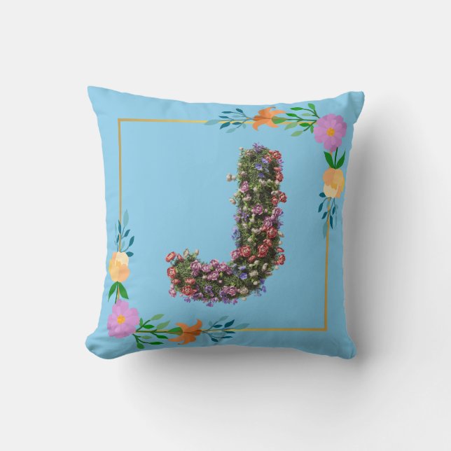 Blumenalphabet Buchstabe J Kissen (Vorderseite)