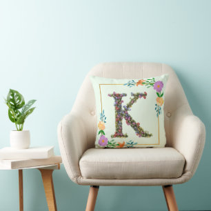 Blumenalphabet Buchstabe K Kissen