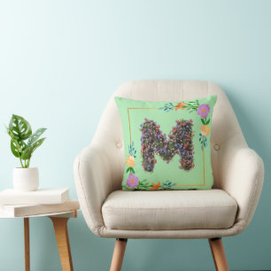 Blumenalphabet Buchstabe M Kissen