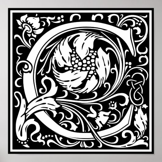 Blumenalphabet Monogramm Buchstabe C Poster (Vorne)
