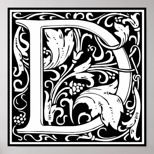 Blumenalphabet Monogramm Buchstabe D Poster (Vorne)