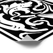 Blumenalphabet Monogramm Buchstabe J Poster (Ecke)
