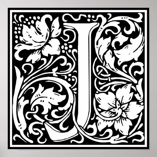 Blumenalphabet Monogramm Buchstabe J Poster (Vorne)