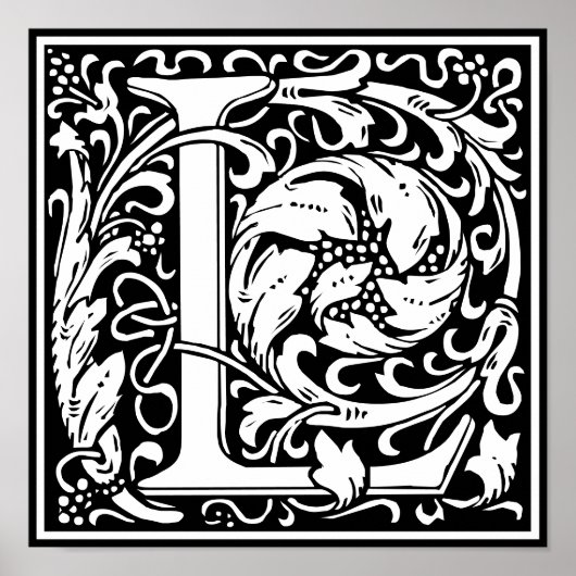 Blumenalphabet Monogramm Buchstabe L Poster (Vorne)