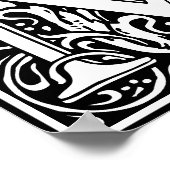 Blumenalphabet Monogramm Buchstabe M Poster (Ecke)