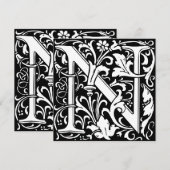 Blumenalphabet Monogramm Buchstabe N Morris (Vorne/Hinten)