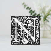 Blumenalphabet Monogramm Buchstabe N Morris (Stehend Vorderseite)