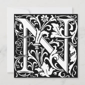 Blumenalphabet Monogramm Buchstabe N Morris (Rückseite)