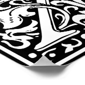 Blumenalphabet Monogramm Buchstabe X Poster (Ecke)