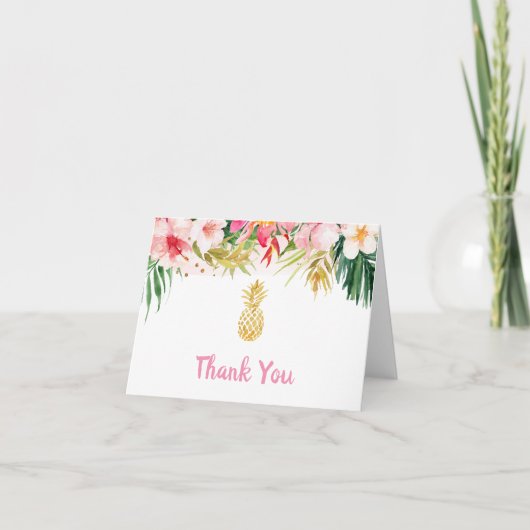 Blumenanananas Baby Dusche Danke Karte (Vorderseite)