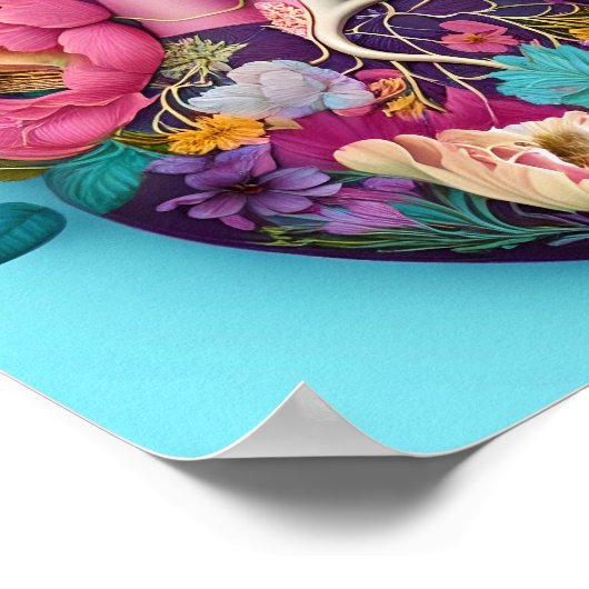 Blumenanatomie Kunst Illustration Poster (Ecke)