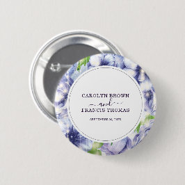 Blumenanemone Lila Wedding Personalisiert Button