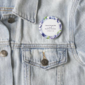 Blumenanemone Lila Wedding Personalisiert Button (Beispiel)