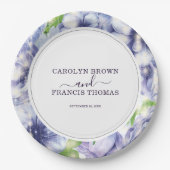 Blumenanemone Lila Wedding Personalisiert Pappteller (Vorderseite)