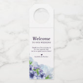 Blumenanemone Lila Wedding Welcome Flaschenanhänger (Vorderseite)