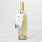 Blumenanemone Lila Wedding Welcome Flaschenanhänger (Angewinkelt)