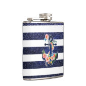 Blumenanker auf gestreiftem Hintergrund Flachmann (Rechts)