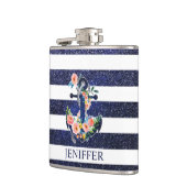 Blumenanker auf gestreiftem Hintergrund            Flachmann (Links)