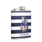 Blumenanker auf gestreiftem Hintergrund            Flachmann (Rechts)