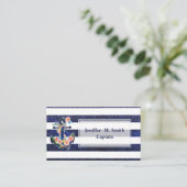 Blumenanker auf gestreiftem Hintergrund   Visitenkarte (Stehend Vorderseite)