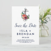 Blumenanker | Autumn Save the Date Card (Stehend Vorderseite)