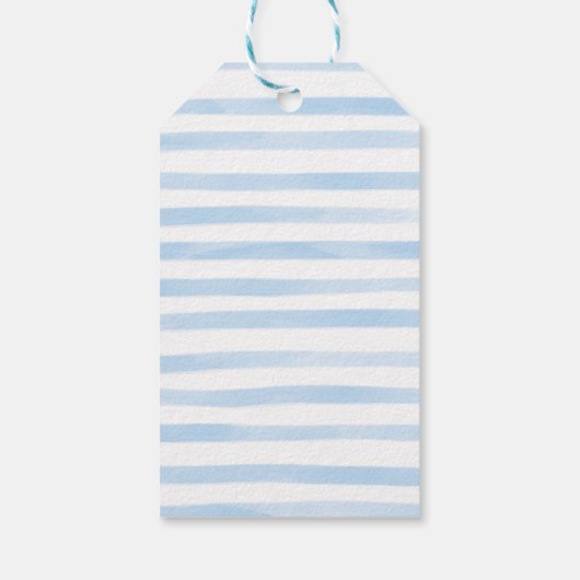 Blumenanker Blue Stripes Beach Begrüßung Geschenkanhänger (Rückseite)