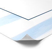 Blumenanker Blue Stripes Beach Begrüßung Poster (Ecke)