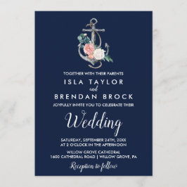 Blumenanker | Hochzeit der Marine Einladung