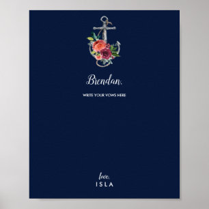 Blumenanker   Hochzeitsstimmen der Marine Poster