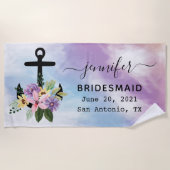 Blumenanker Junggeselinnen-Abschied Bridesmaid-Ges Strandtuch (Vorderseite)