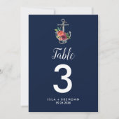 Blumenanker | Navy Autumn 12x18" Tischnummer (Vorderseite)