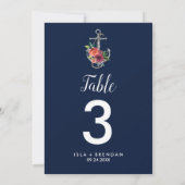 Blumenanker | Navy Autumn 12x18" Tischnummer (Rückseite)