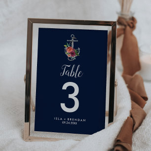 Blumenanker   Navy Autumn 12x18" Tischnummer