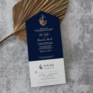 Blumenanker   Navy Autumn Song Request Wedding A All In One Einladung