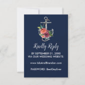 Blumenanker | Navy Autumn Website RSVP Card Karte (Vorderseite)