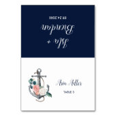 Blumenanker | Sommerkarte für Hochzeiten Tischnummer (Vorderseite)