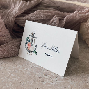 Blumenanker   Sommerkarte für Hochzeiten Tischnummer