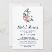 Blumenanker | Sommerliches Brautparty Einladung (Vorderseite)