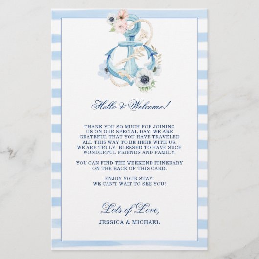 Blumenanker Strand Hochzeit Begrüßungsreise (Vorderseite)