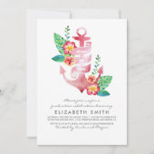 Blumenanker - Strand-SeeAbschluss Einladung (Vorderseite)