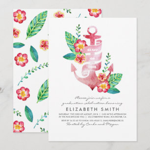 Blumenanker - Strand-SeeAbschluss Einladung