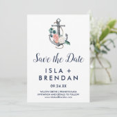 Blumenanker | Summer Save the Date Card (Stehend Vorderseite)