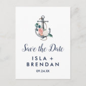 Blumenanker | Summer Save the Date Postcard Einladungspostkarte (Vorderseite)