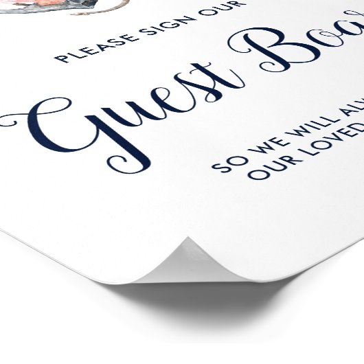 Blumenanker | Summer Sign Our Guest Board Poster (Ecke)