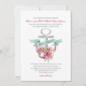 Blumenanker Wasserfarbenhochzeit Einladung (Vorderseite)