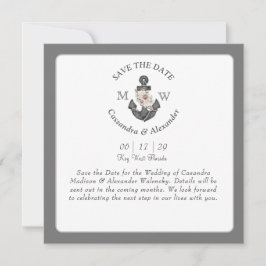 Blumenanker Weiß Silbergrau Schöne Hochzeit Save The Date