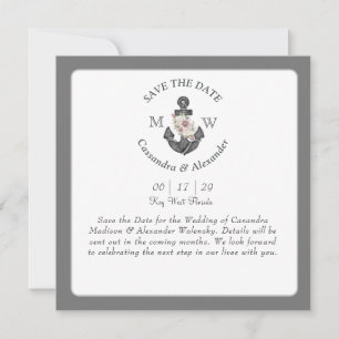 Blumenanker Weiß Silbergrau Schöne Hochzeit Save The Date