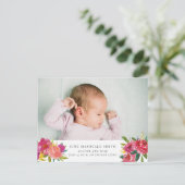 Blumenankündigung für das Foto Postkarte (Stehend Vorderseite)