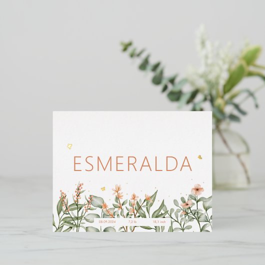 Blumenankündigung für Pächter Postkarte (Stehend vorne)